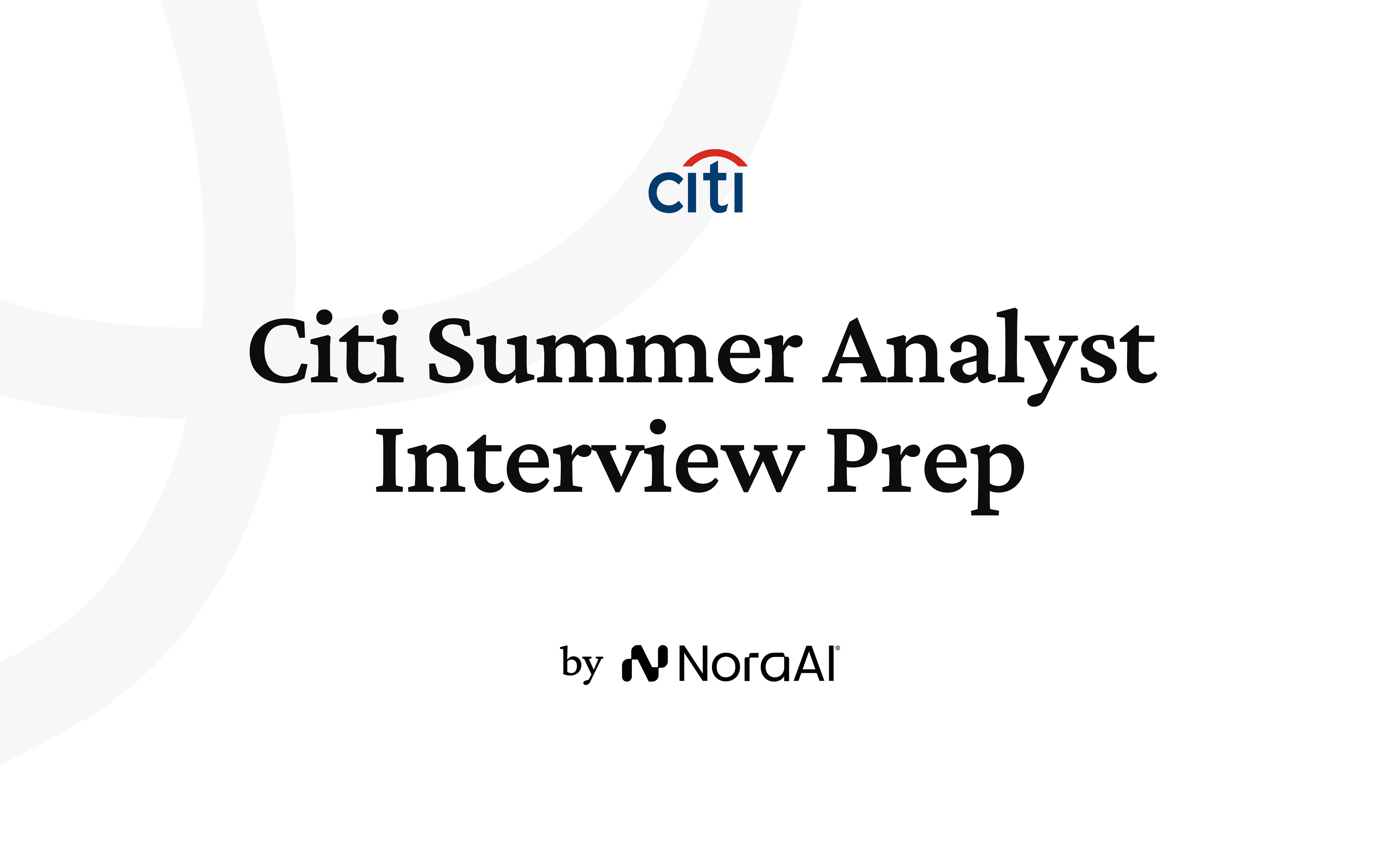 Citi Summer Analyst Interview logo
