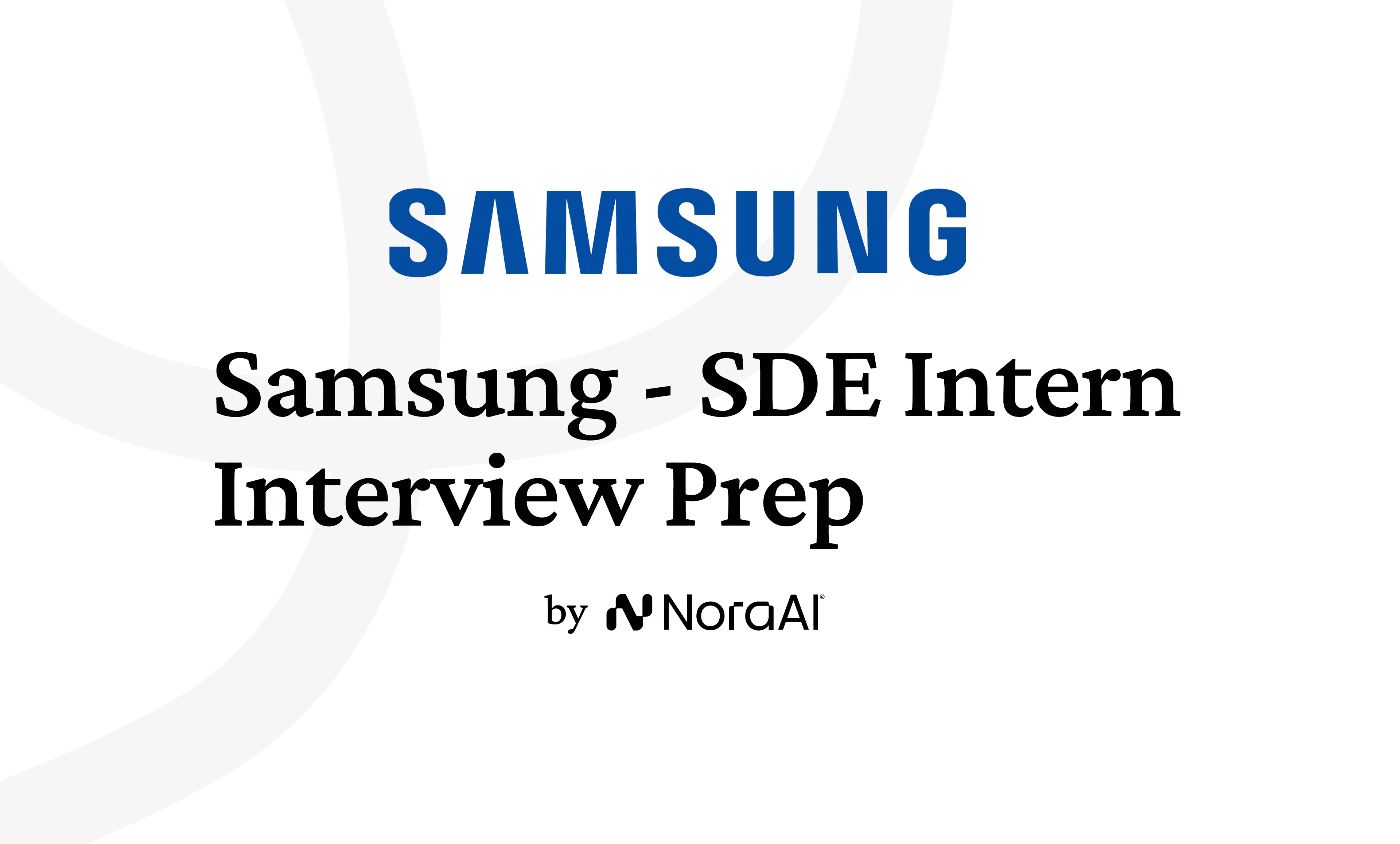 Samsung SDE Intern Interview: Process + Questions
