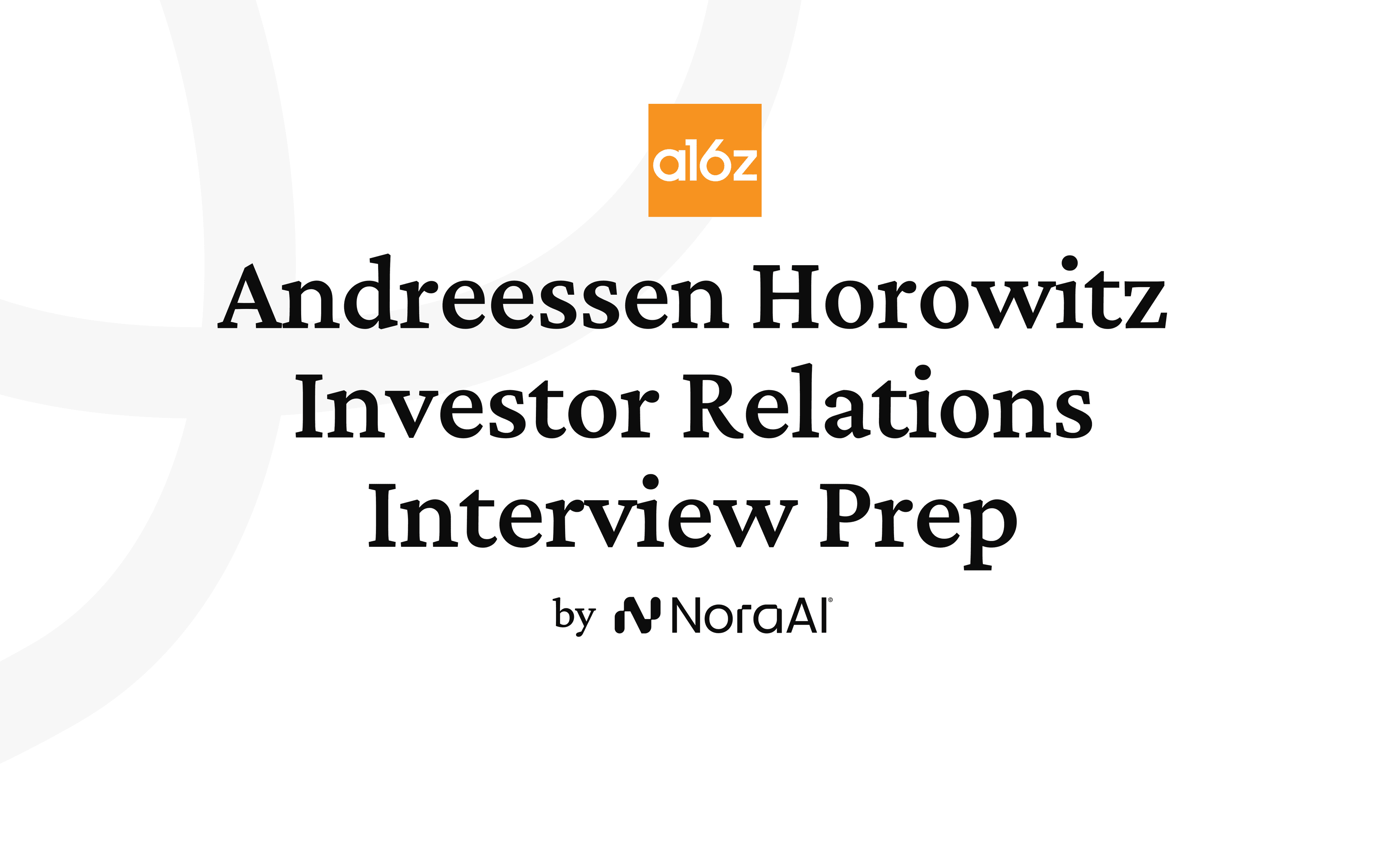 Andreessen Horowitz Investor Relations Interview logo