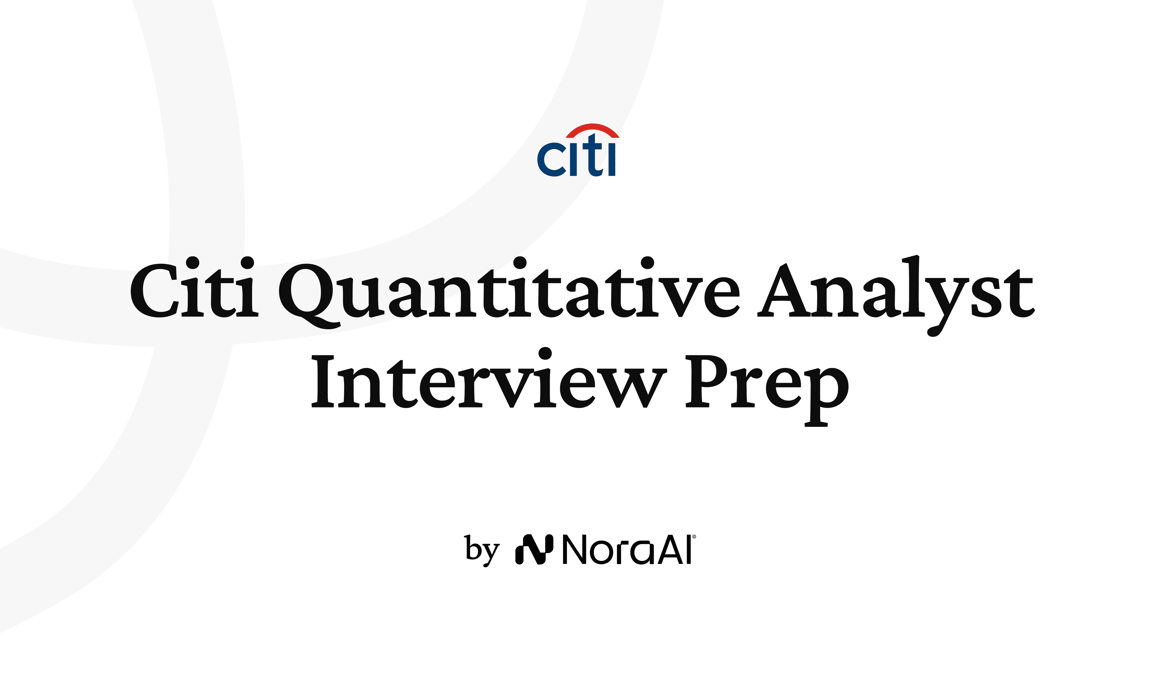 Citi Quantitative Analyst Interview logo