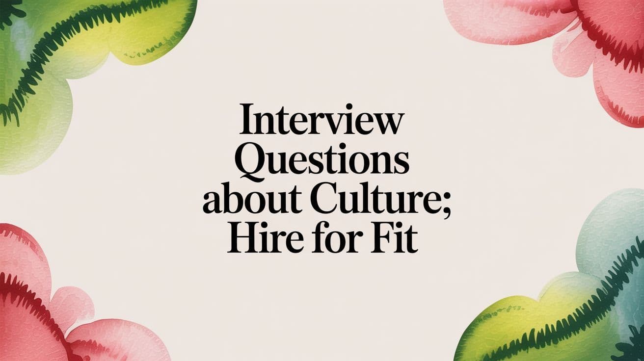 Interview Questions About Culture: Hire for Fit