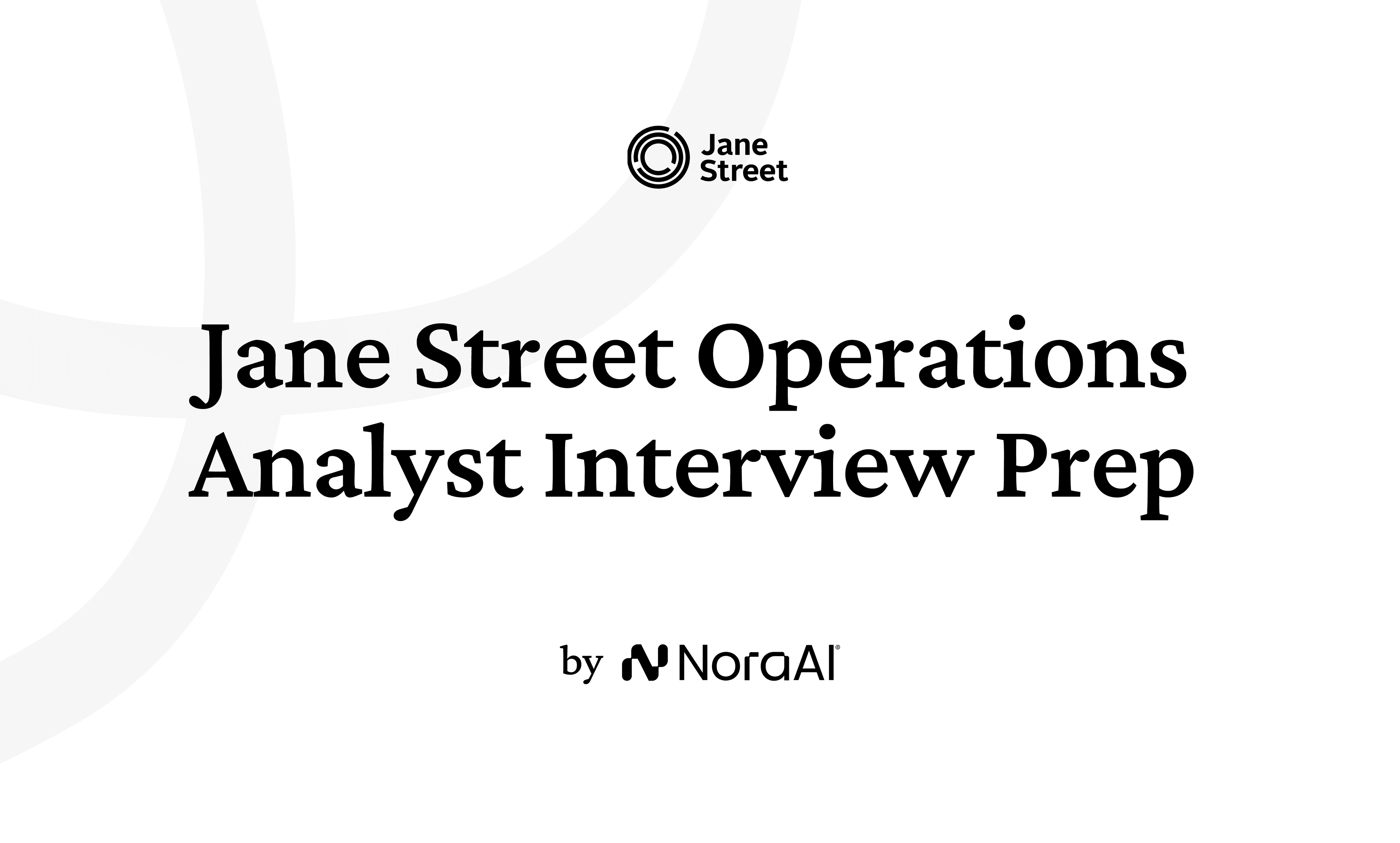 Jane Street Operations Analyst Interview Logo