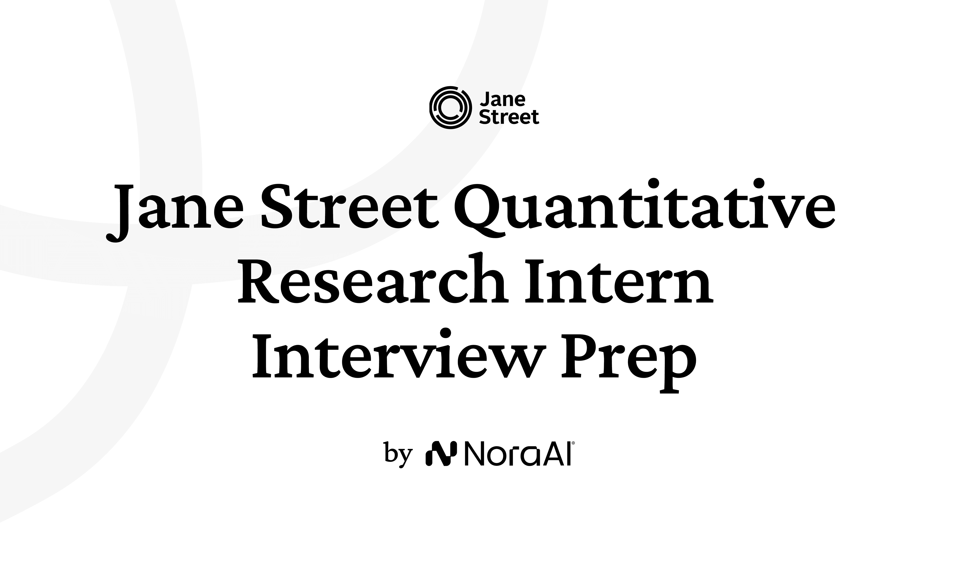 Jane Street Quantitative Research Intern Interview Logo
