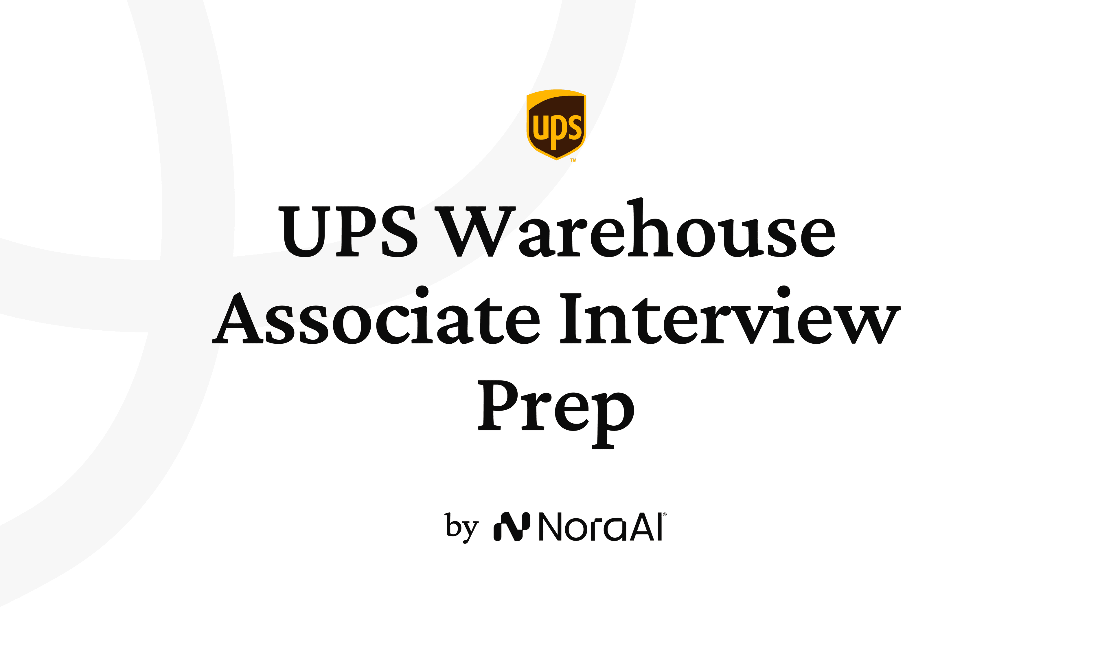 UPS Warehouse Associate Interview logo